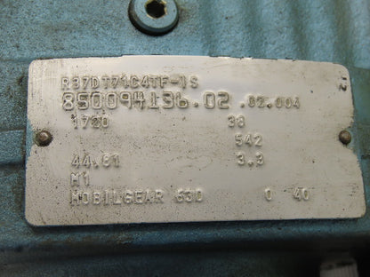 Sew Eurodrive R37DT71C4TF-IS 1/3HP Motor 230/460V 3Ph W/44.81:1 Inline Gearbox