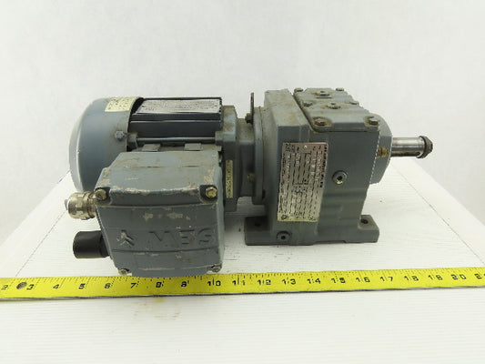 Sew Eurodrive R37DT71C4TFIS 1/3HP Motor 230/460V 3Ph W/44.81:1 Inline Gearbox