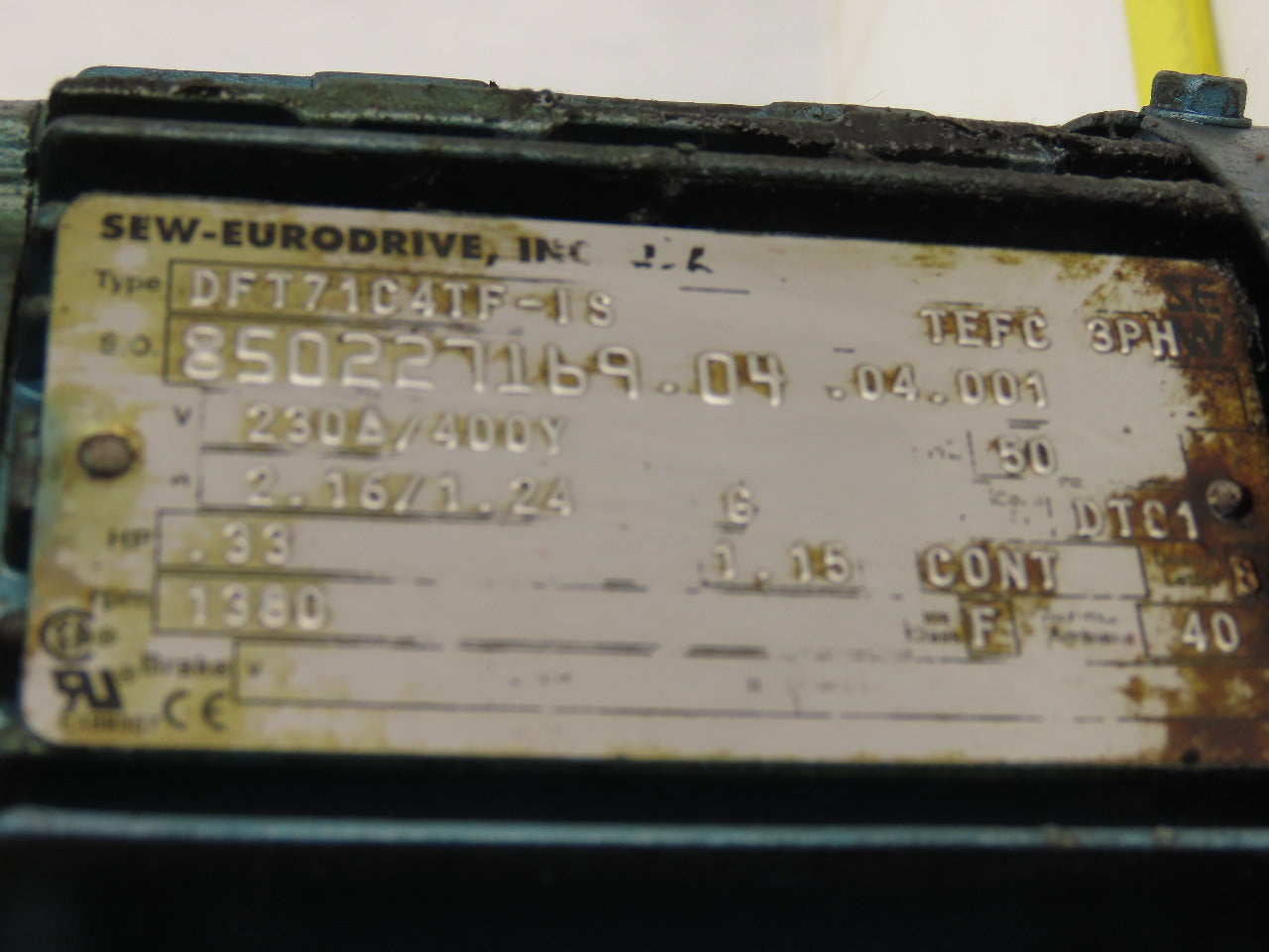 Sew Eurodrive  R37DT71C4TF-IS 1/3HP Motor 230/460V 3Ph W/25:1 Inline Gearbox