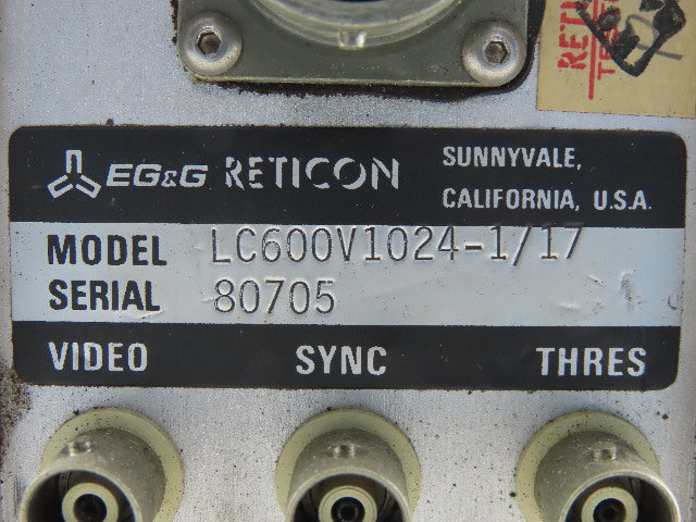 EG&G LC600V1024-1/17 High Speed Camera