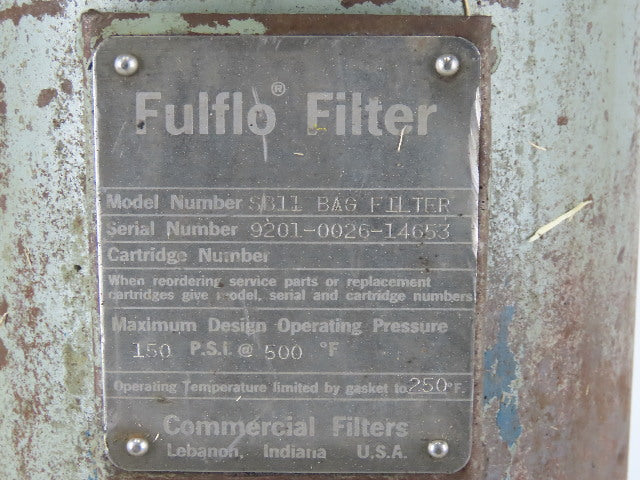 Fulflo SB11 Bag Filter Carbon Steel Housing/Vessel 2" Ports 150 PSI