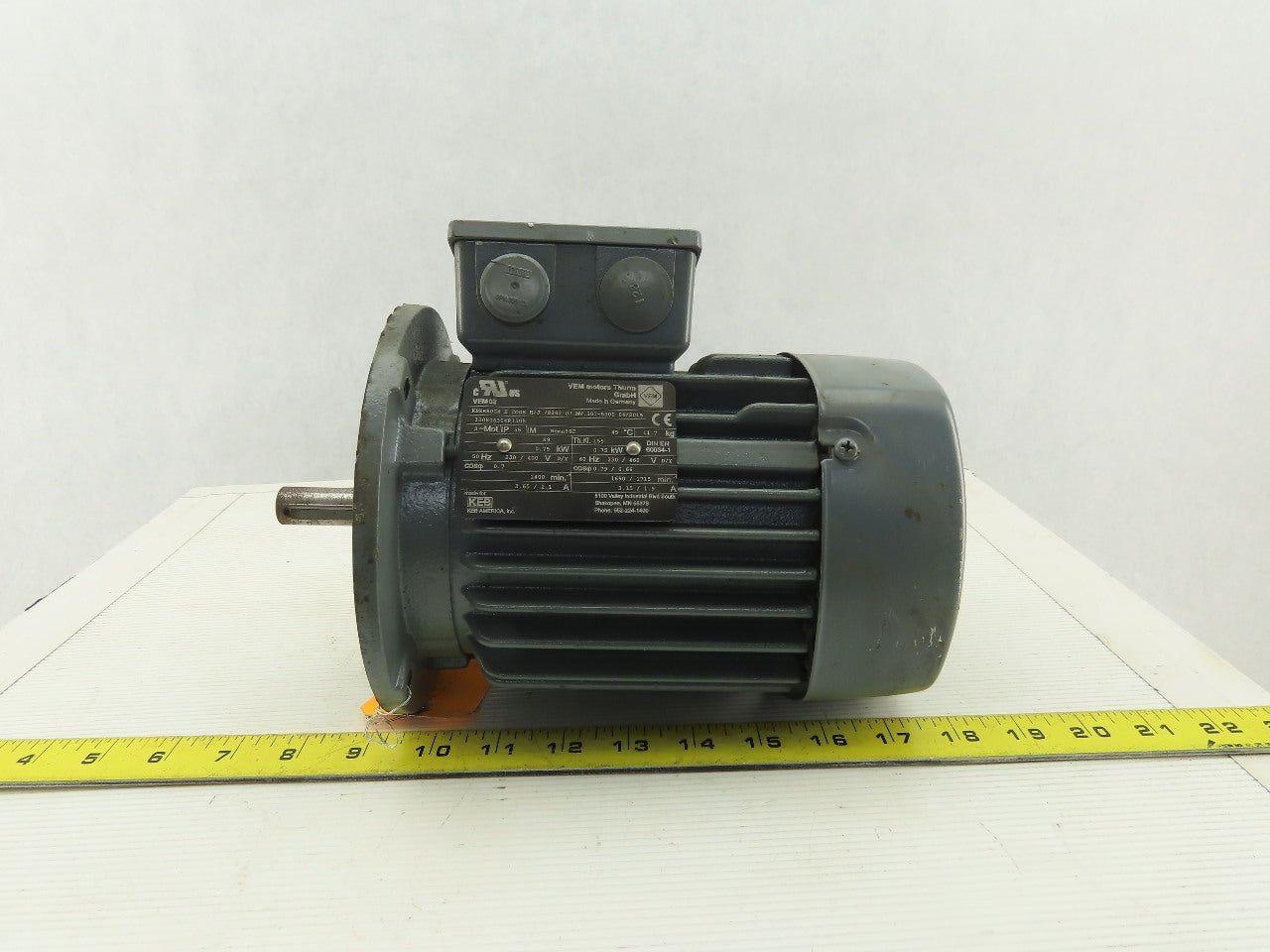 WEG 0.75Kw Electric Motor 230/460V 3Ph 1690/1715RPM 56C Frame