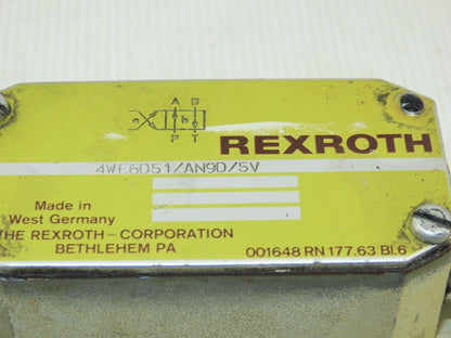 Rexroth 4WE6D51/AN9D/5V Hydraulic Solenoid Control Valve