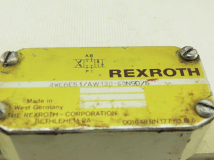 Rexroth 4WE6E51/AN9D/5V Hydraulic Solenoid Control Valve