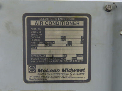 McLean/Midwest Electrical Enclosure Air Conditioner 115V 1Ph