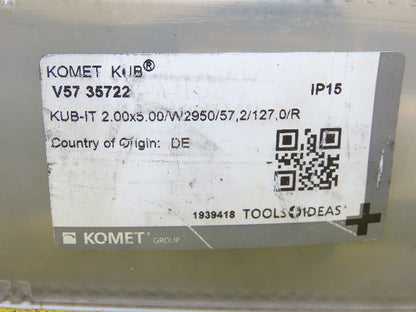 Komet 2.00x5.00/W2950/57.2/127,0/R Indexable Insert Drill 2" Diameter x 5.00 L