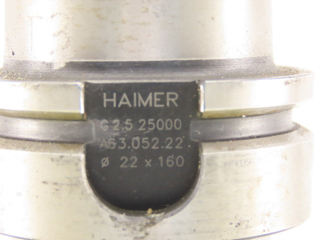 Haimer A63.052.22 HSK-A63 Face/Shell Mill Tool Holder 22mm Pilot 160mm Proj.