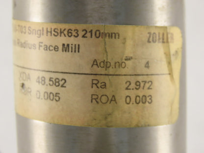 Haimer A63.052.22 HSK-A63 Face/Shell Mill Tool Holder 22mm Pilot 160mm Proj.