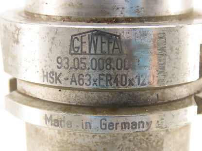 Techniks 93.05.008.00 HSK63A x ER40-120 Collet Chuck Tool Holder