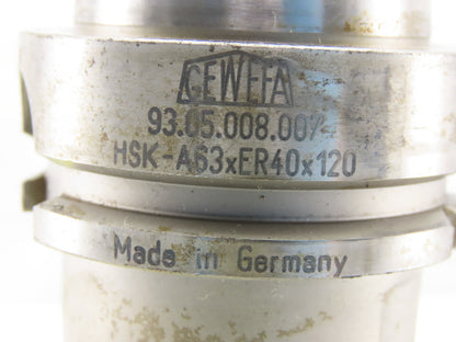 Gewefa HSK-A63xER40X120 Precision Collet Chuck Tool Holder 120mm Projection