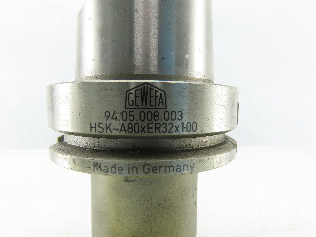 Gewefa HSK-A80xERx100 HSK80A  ER32 Collet Tool Holder 100mm Projection