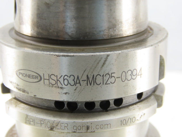 Pioneer HSK63A-MC125-0394 1-1/4" Collet Chuck Tool Holder 3.94" Projection