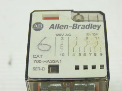 Allen Bradley 700-HA33Z24 Ser D 700-HN101 Ser C Relays And Sockets Lot Of  5