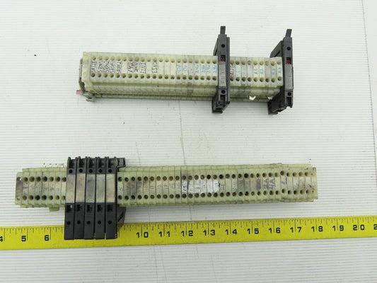 Allen Bradley 1492-HM1 White Terminal Blocks W/ Fuse Holders DIN Lot Of 78