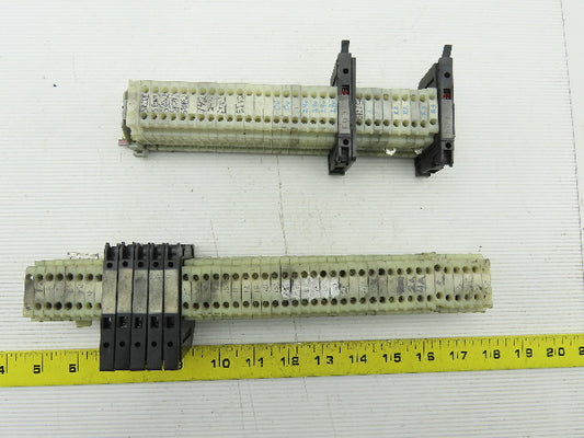 Allen Bradley 1492-HM1 White Terminal Blocks W/ Fuse Holders DIN Lot Of 78