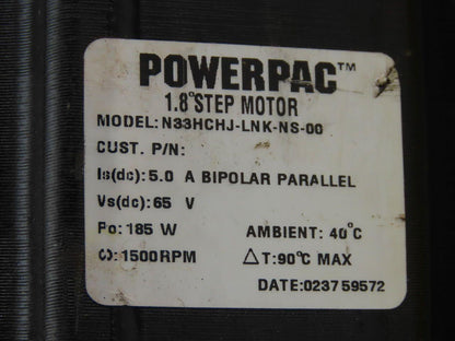 Pacific Scientific N33HCHJ-LNK-NS-00 Powerpac Step Motor 65V 185W