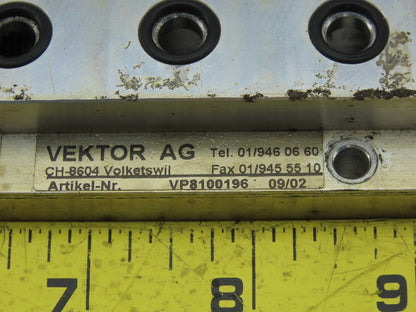 Vektor AG VP8100196 Pneumatic Manifold Block Base Aluminum 12 Station