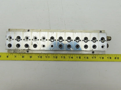 Vektor AG VP8100196 Pneumatic Manifold Block Base Aluminum 12 Station