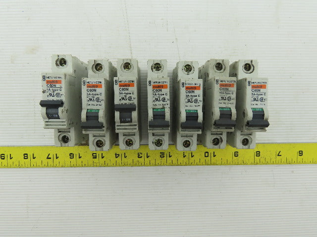 Merlin Gerin C60N 5A-Type C 277 Volt Circuit Breaker Lot of 7