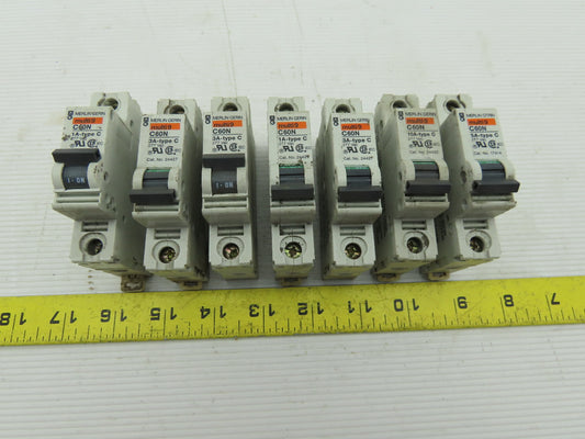 Merlin Gerin C60N 5A-Type C 277 Volt Circuit Breaker Lot of 7