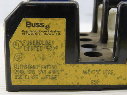 Buss J60030-2COR 2 Pole Class J Fuse Holder Block 600V 30A Lot of 3