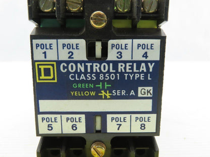 Square D L0-40 Class 8501 Ser. A 120-600V Control Relay 110-120V Coil