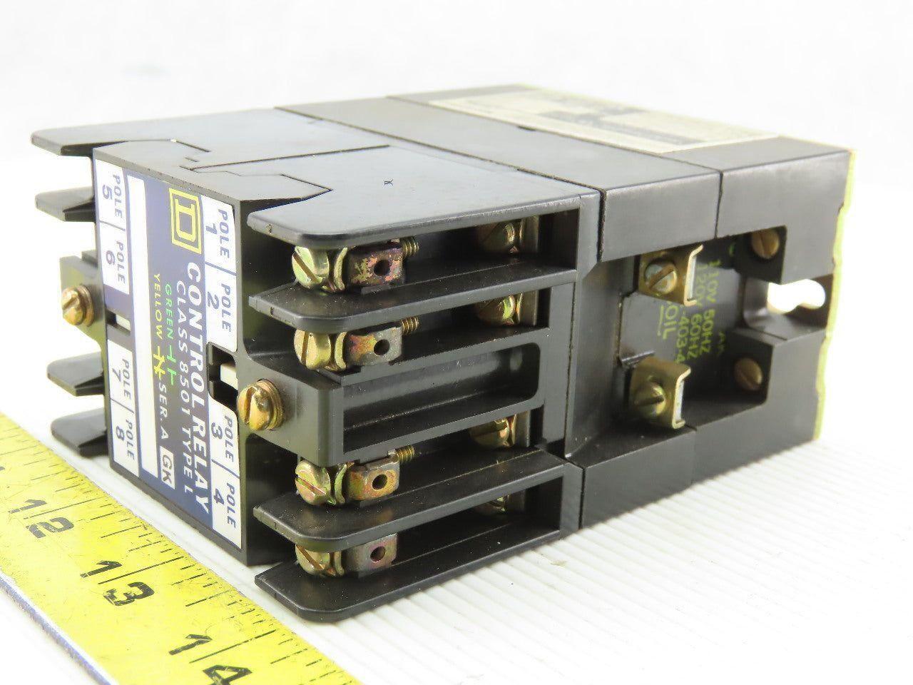 Square D L0-40 Class 8501 Ser. A 120-600V Control Relay 110-120V Coil