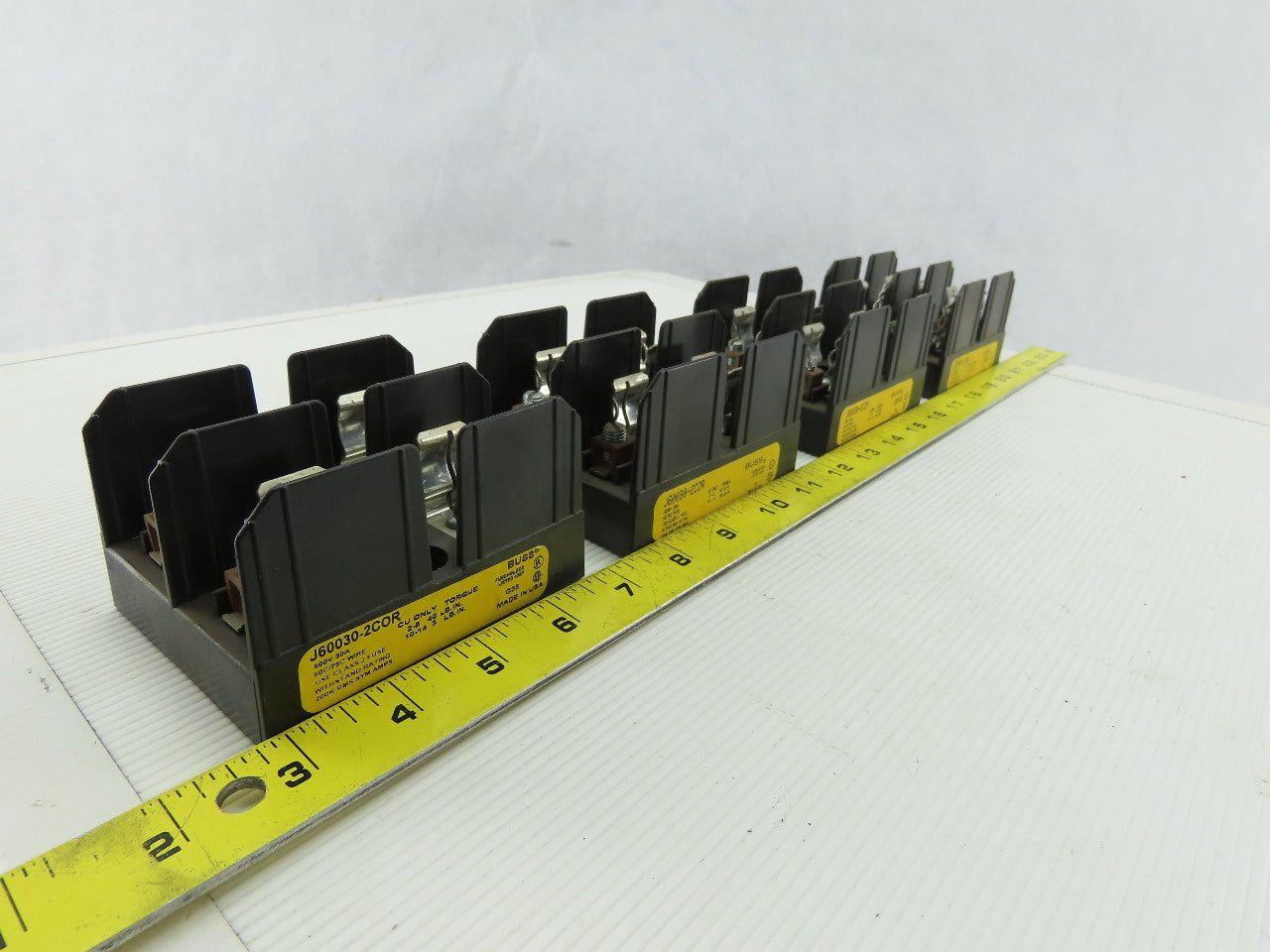 Buss J60030-2COR 2 Pole Class J Fuse Holder Block 600V 30A Lot of 4