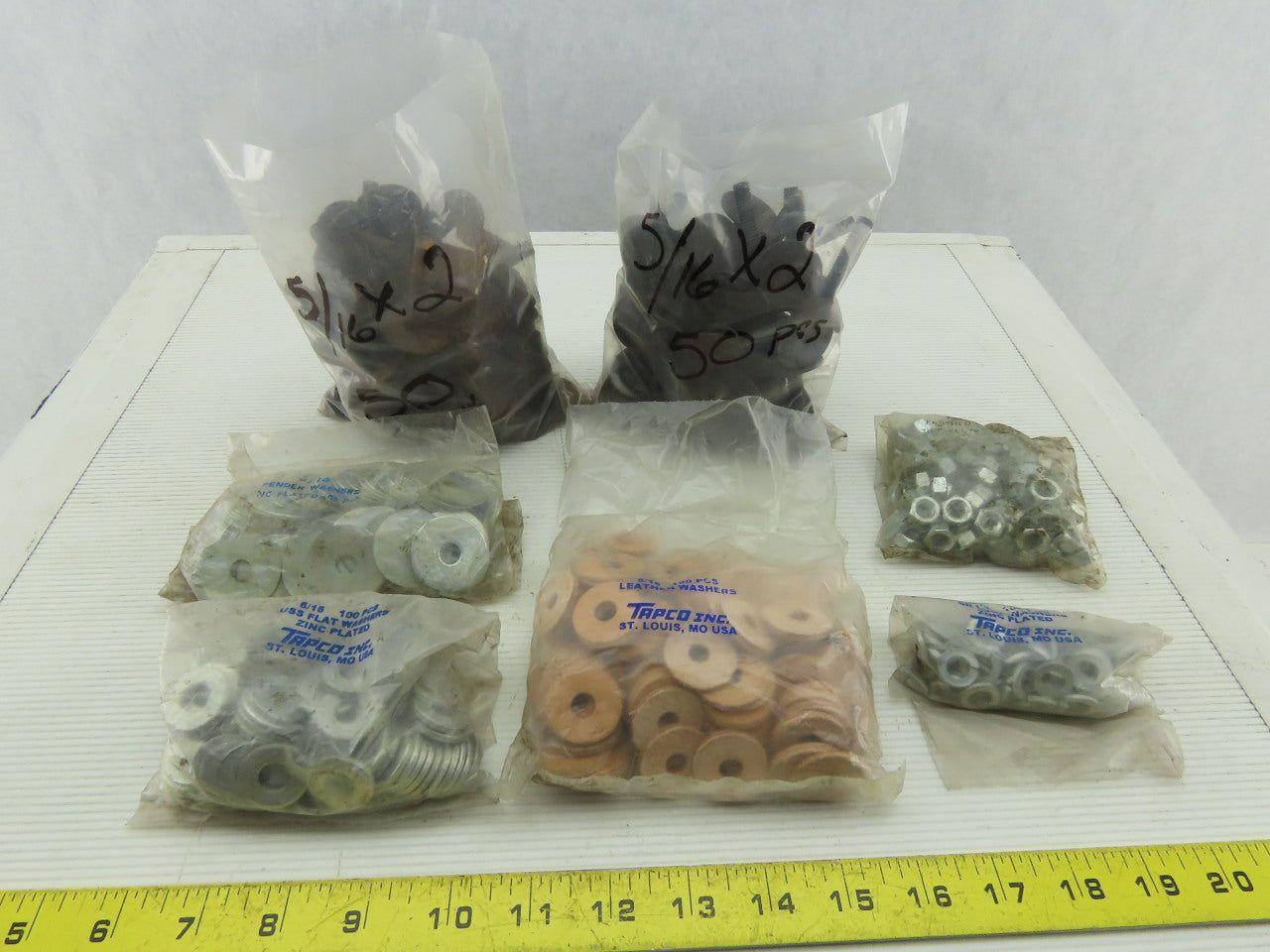 Tapco 5/16-18x2 Countersunk Elevator Bolt W/Fender Washer, Flat, Lock, & Hex Nut
