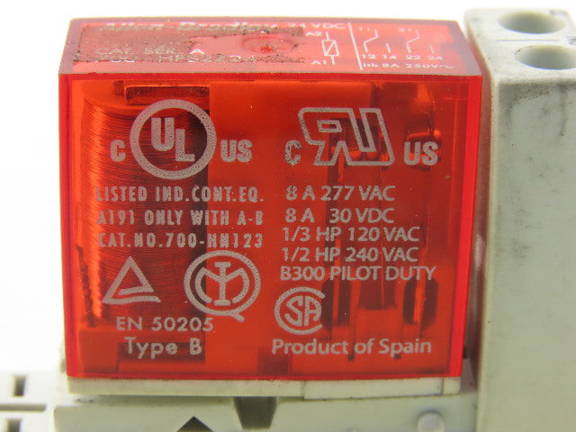 Allen Bradley 700-HPS2Z24 HN123 Relay Safety Control 8-Blade 24VDC 2PDT 8A 30VDC