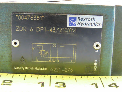 Rexroth ZDR6DP1-4X/210YM Pressure Reducing Valve Nominal Size 6 315 Bar Max