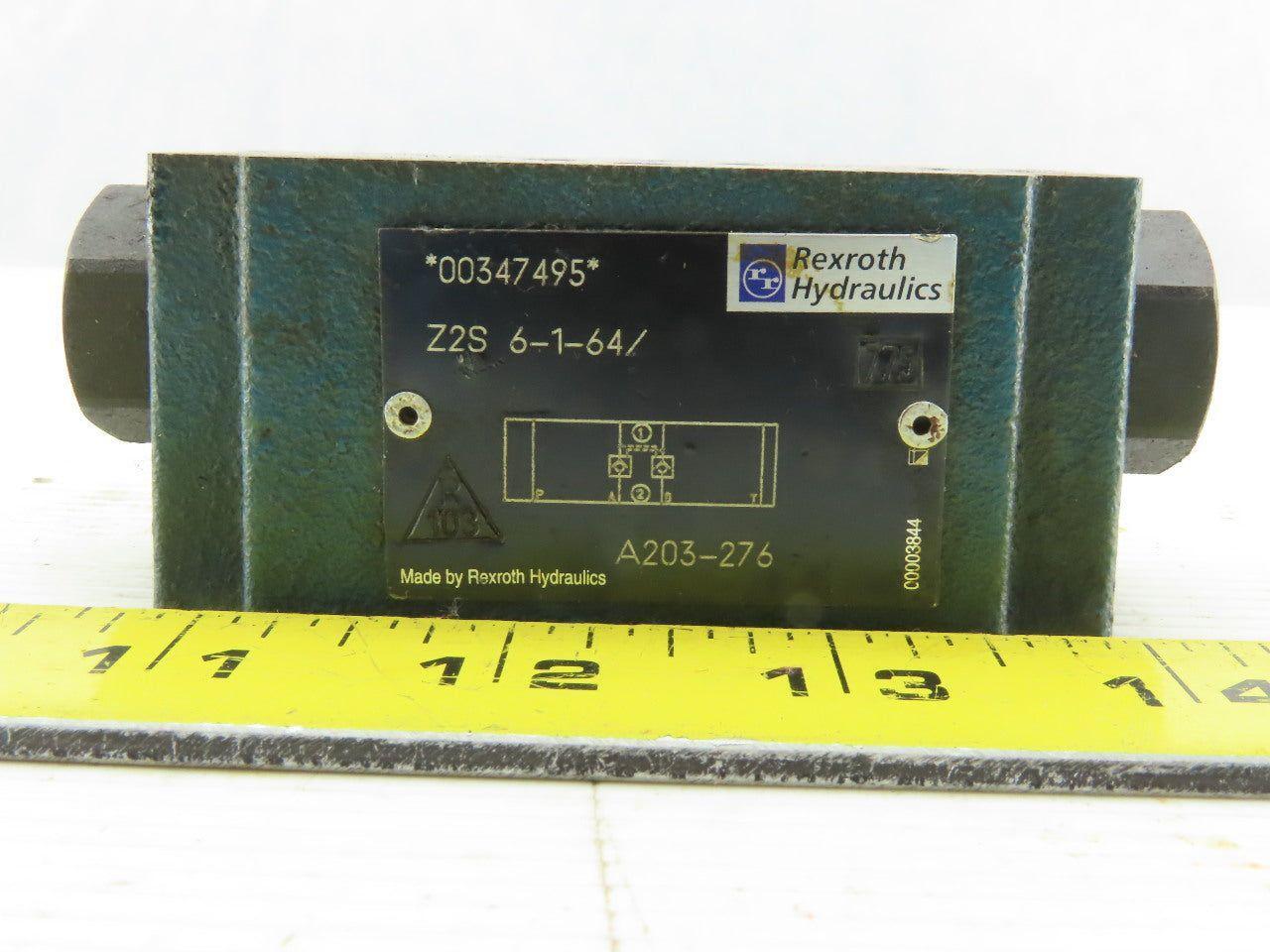 Rexroth Z2S6-1-64 Piloted Operated Hydraulic Check Valve 315 Bar Max