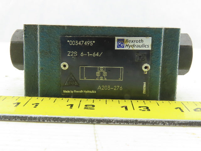 Rexroth Z2S6-1-64 Piloted Operated Hydraulic Check Valve 315 Bar Max