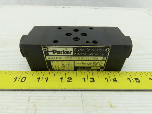 Parker CPOM2BBV56X309 Hydraulic Check Valve 350 Bar 5000 Psi