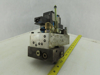 Festo VL-5/3E-D-1-C Pneumatic Valve with Solenoid Block & Sub Base Manifold