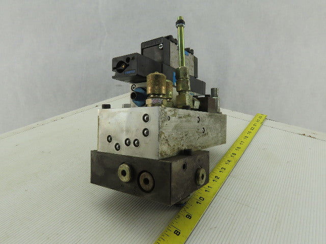 Festo VL-5/3E-D-1-C Pneumatic Valve with Solenoid Block & Sub Base Manifold