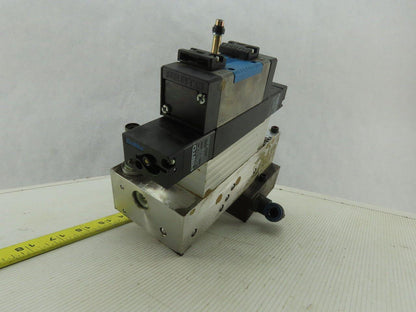 Festo VL-5/3E-D-1-C Pneumatic Valve with Solenoid Block & Sub Base Manifold
