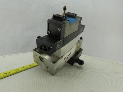 Festo VL-5/3E-D-1-C Pneumatic Valve with Solenoid Block & Sub Base Manifold