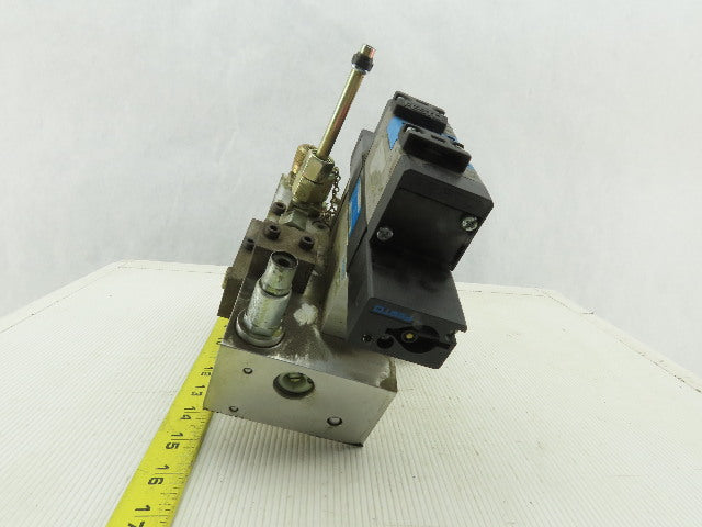 Festo VL-5/3E-D-1-C Pneumatic Valve with Solenoid Block & Sub Base Manifold