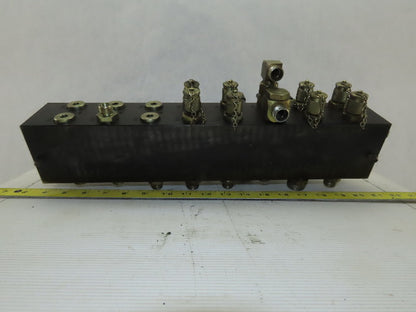 8 Station Hydraulic Valve Manifold O-Ring 32 Ports 1.25-16mm 4-1.75-20mm