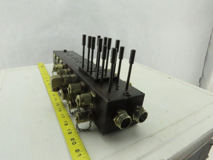 8 Station Hydraulic Valve Manifold O-Ring 32 Ports 1.25-16mm 4-1.75-20mm