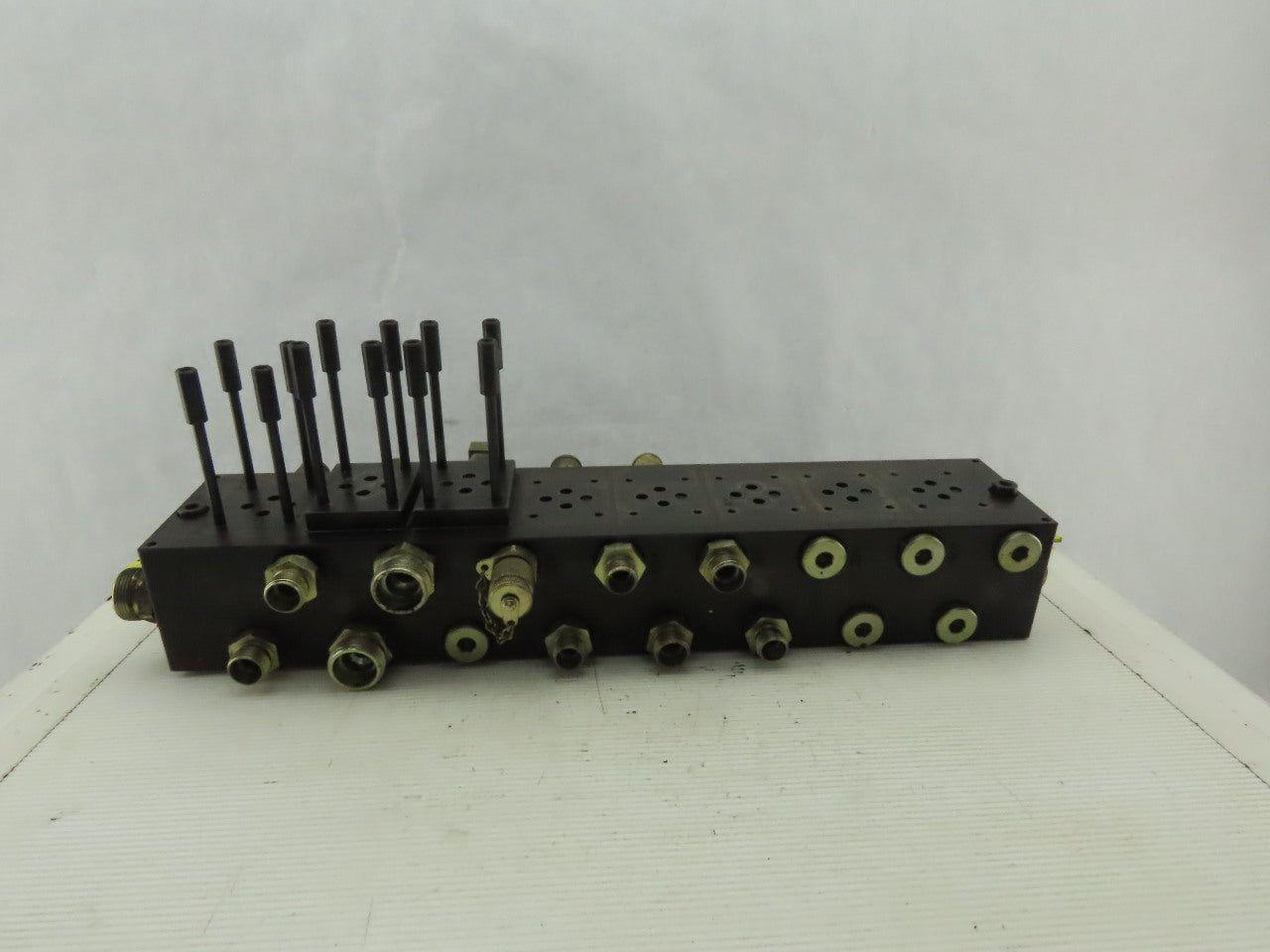 8 Station Hydraulic Valve Manifold O-Ring 32 Ports 1.25-16mm 4-1.75-20mm