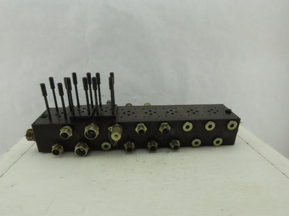 8 Station Hydraulic Valve Manifold O-Ring 32 Ports 1.25-16mm 4-1.75-20mm