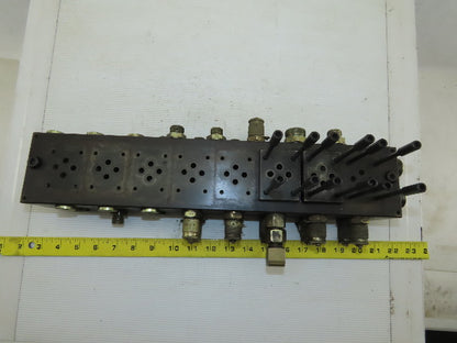 8 Station Hydraulic Valve Manifold O-Ring 32 Ports 1.25-16mm 4-1.75-20mm