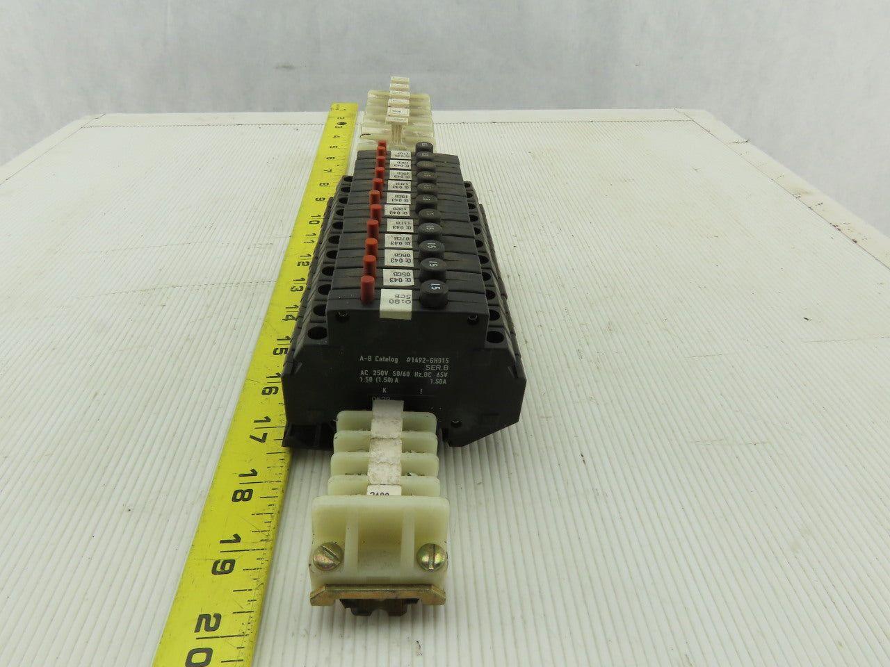 Allen Bradley 1492 GH015 Circuit Breakers 250VAC 65VDC 1.50A & Fuse Holders