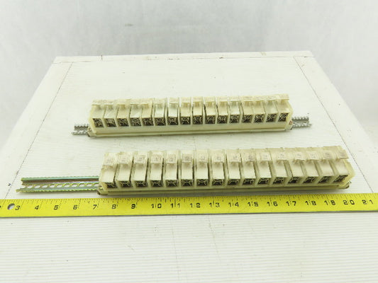 Allen Bradley 1492 CE DIN Rail Fuse Holder With Mixed Fusetron Fuse Lot Of 32