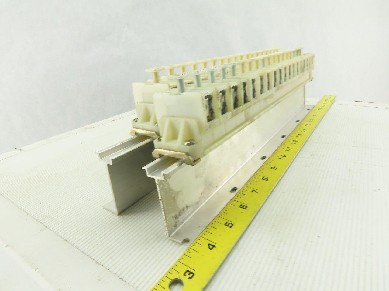 Allen 1492 CE DIN Rail Terminal Fuse Holder With Mixed Fusetron Fuse Lot Of 32