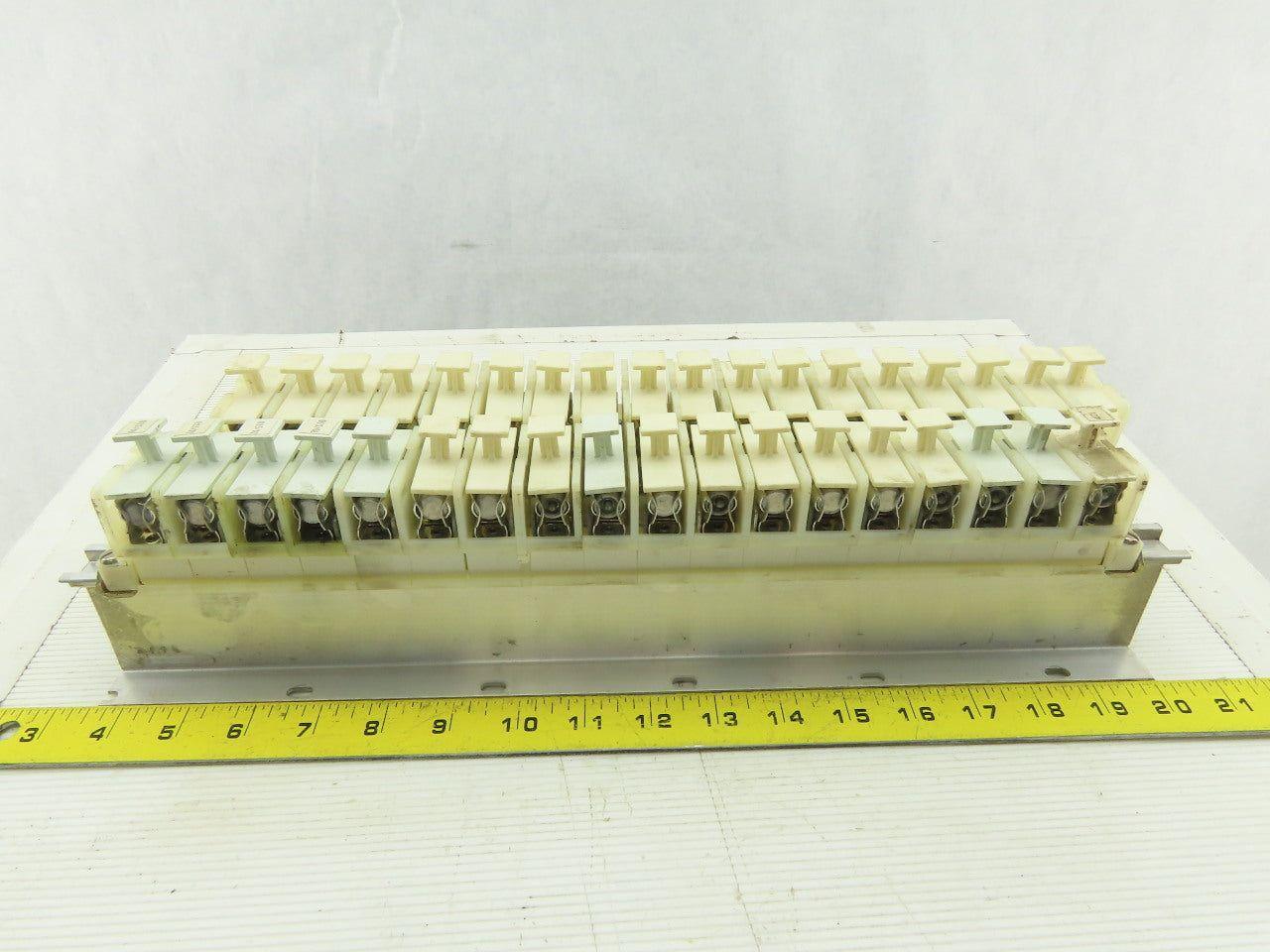 Allen 1492 CE DIN Rail Terminal Fuse Holder With Mixed Fusetron Fuse Lot Of 32
