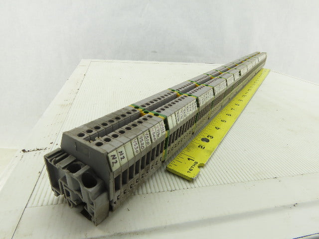 Entrelec M4/6 5116 DIN Rail Mount 108 Terminal Blocks/Strip 500V W/14 Grounds