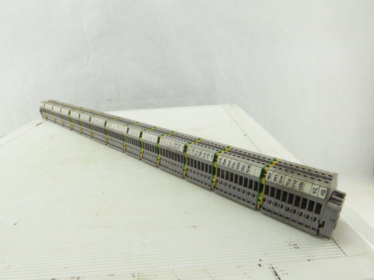 Entrelec M4/6 5116 DIN Rail Mount 108 Terminal Blocks/Strip 500V W/14 Grounds